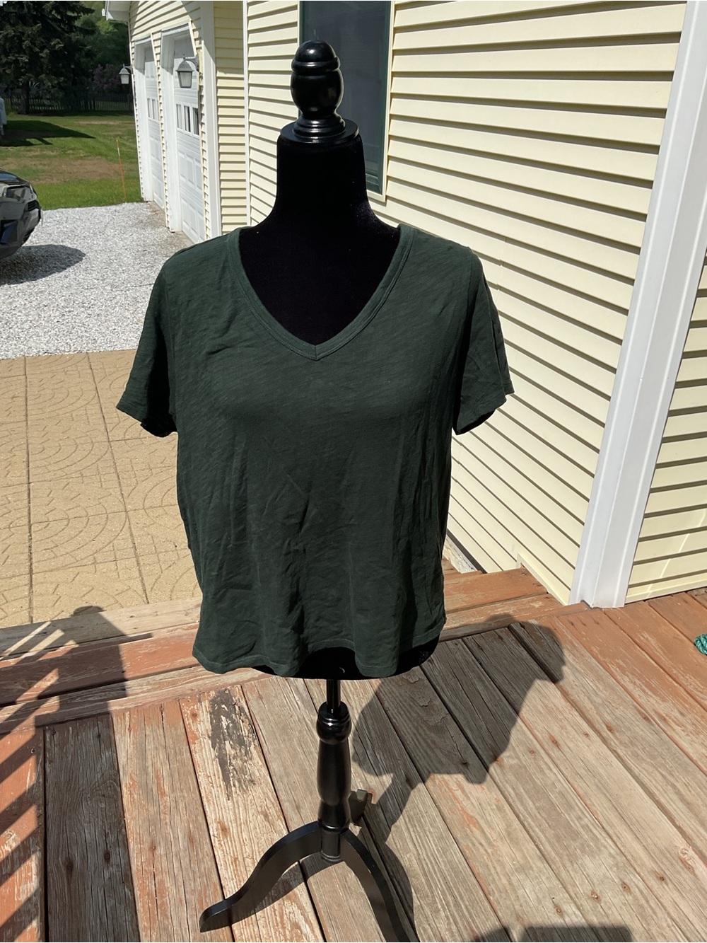Old Navy Forest Green V-Neck Short Sleeve Tee